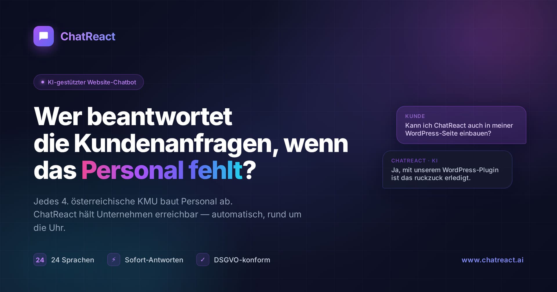 Jedes 4. Unternehmen streicht Stellen — österreichisches Startup ChatReact bietet KI-Verstärkung