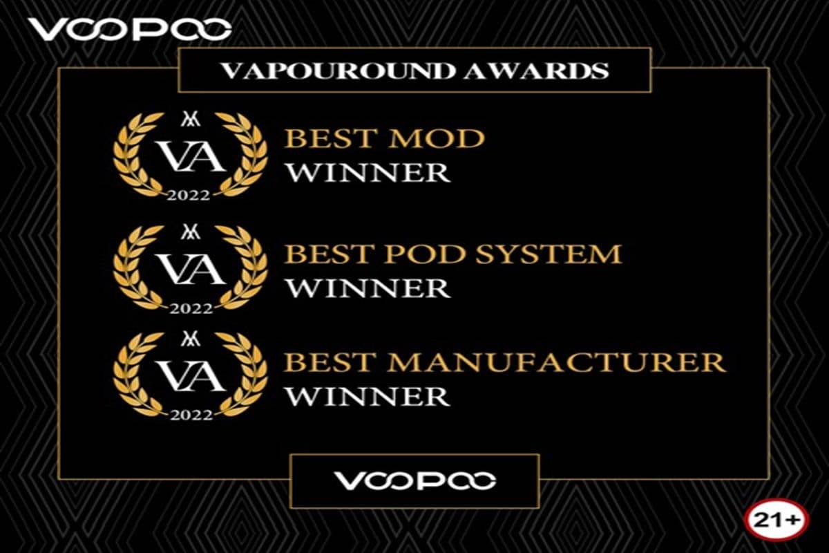 VOOPOO gewinnt 3 Auszeichnungen bei den SEVENTH ANNUAL VAPOUROU